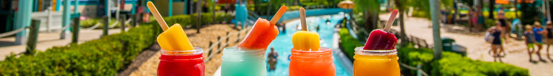 Drinks and popsicles at Adventure Island 