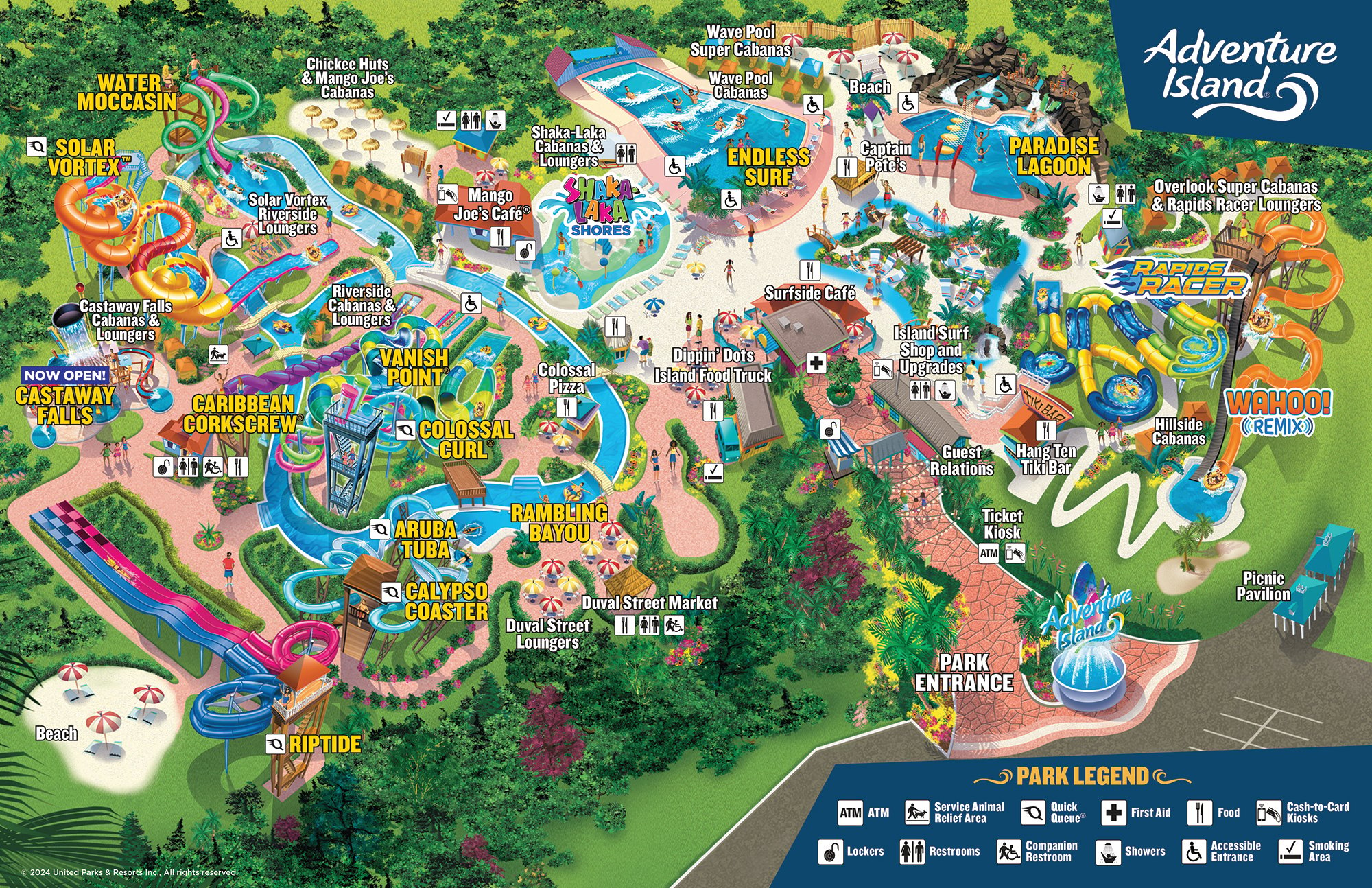 2024 Adventure Island Park map