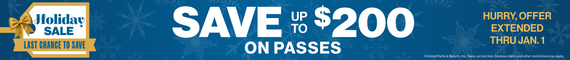 Save up to $200 on Passes