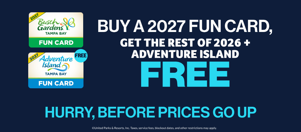 Buy a 2027 Fun Card, get the rest of 2026  Adventure Island FREE