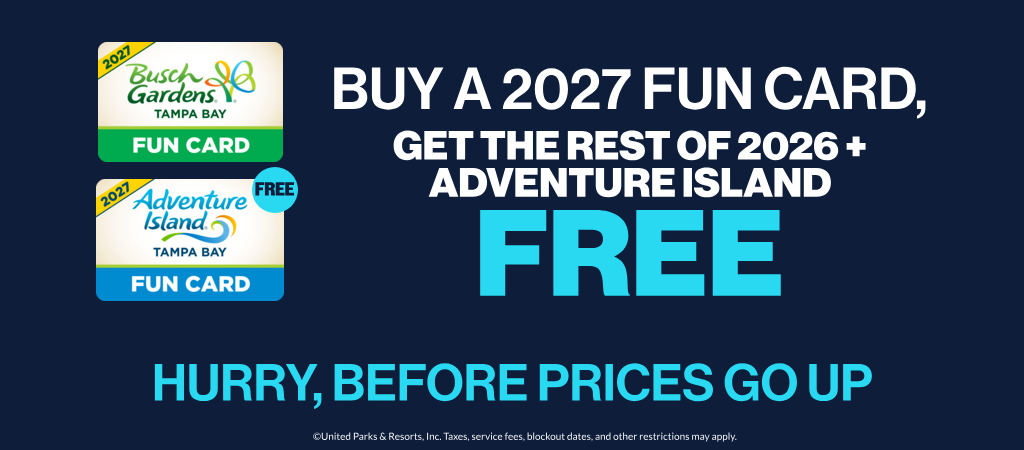 Buy a 2027 Fun Card, get the rest of 2026  Adventure Island FREE