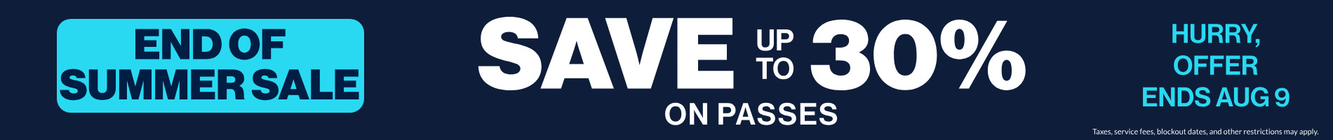 Save up to 30% on Passes