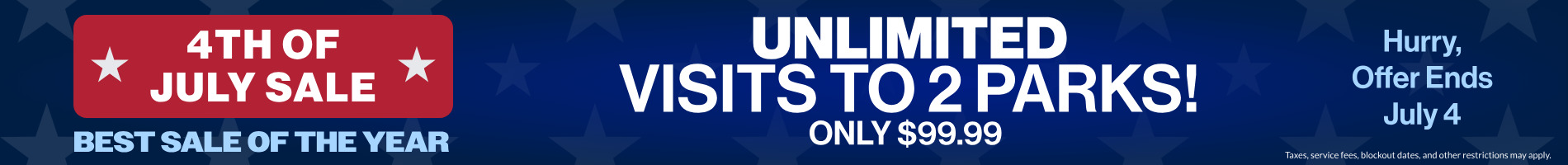 Unlimited visits to 2 Parks! Only $99.99!