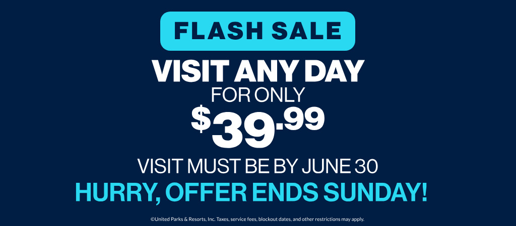 Flash Sale: Visit any day for only $39.99! Visit must be on/by June 30! Hurry, offer ends Sunday!