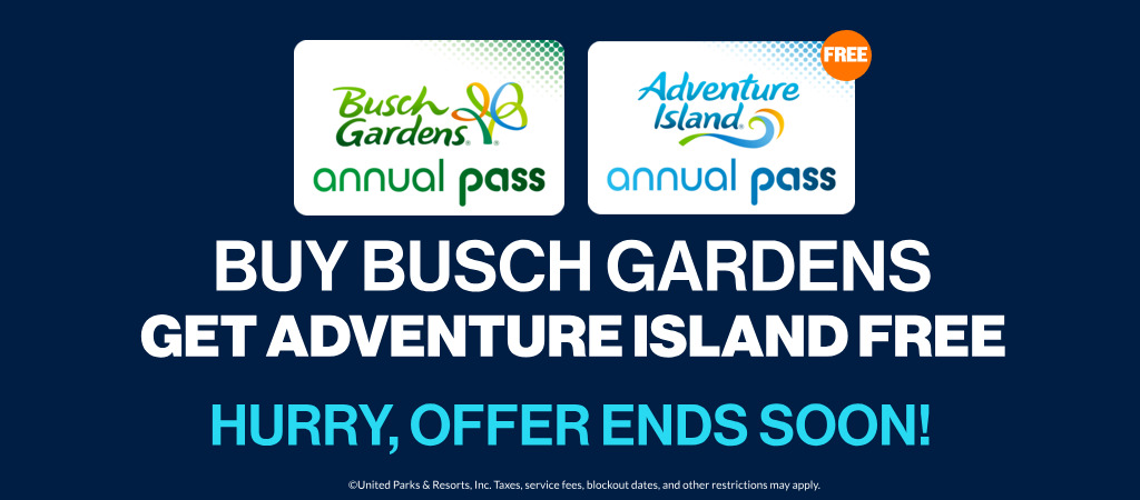 Buy a Busch Gardens Pass, get Adventure Island Free