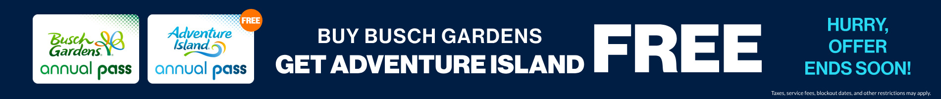 Buy a Busch Gardens Pass, get Adventure Island Free