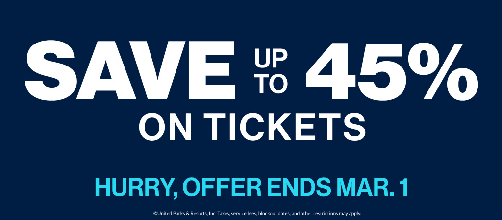 Save up to 45% on Tickets