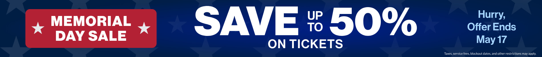 Save up to 50% on Tickets