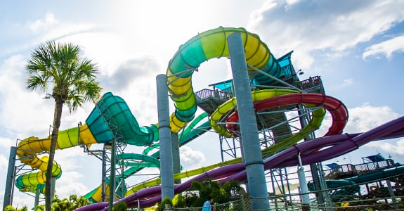Slides at Adventure Island Tampa Bay.