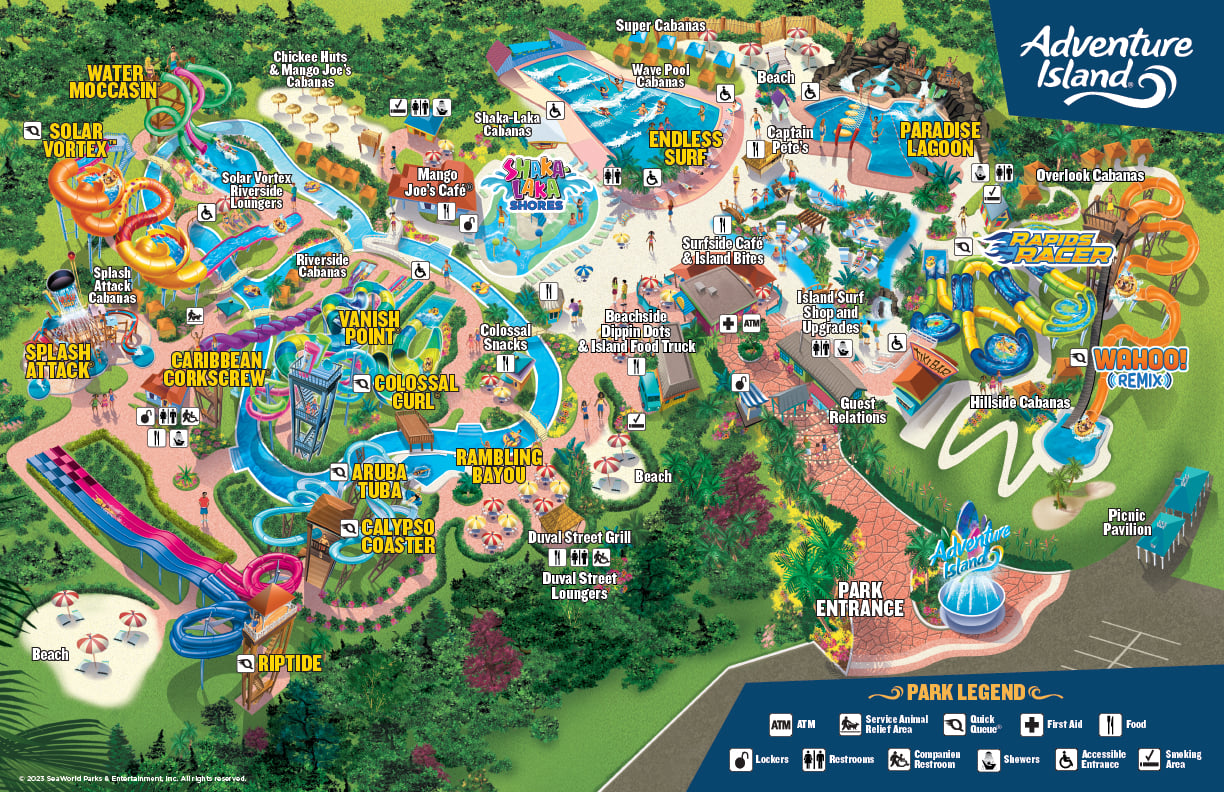 Adventure Island Tampa Bay Park Map